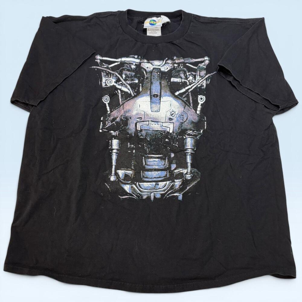 Terminator 2 3D Shirt Mens 2XL Black Universal Studios Ride Tee T-Shirt
